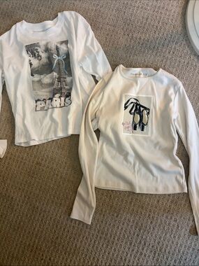 Two Abercrombie and fitchLong-Sleeve Graphic Tops – Paris & Ballet Designs 11/12